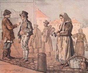 Straßenmilchverkäufer aus der Serie Das sind unsere Leute, 1842