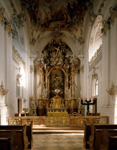 Innenansicht der Abtei von San Marino und San Anianus, entworfen von Ignaz Guenther