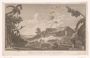 Ansicht der Insel Nomuka im Pazifik vom Land aus