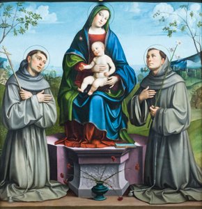 Madonna mit Kind und den Heiligen Franz von Assisi und Antonius von Padua von Il (1450 1517) Francia