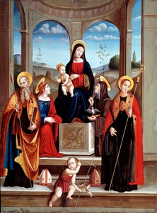 Madonna mit dem Kind und den Heiligen Benedikt von Nursia, Justina, Placidus und Scholastica