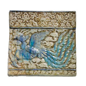Fliese mit Phönix, aus Kashan, Iran, Ilkhanid-Periode, frühes 14. Jahrhundert von Ilkhanid Ilkhanid