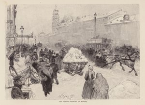 Der Newski-Prospekt im Winter von Ilya Efimovich (after) Repin