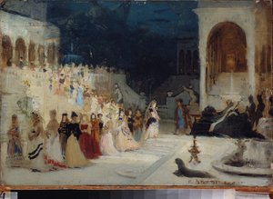 Bühnenbildentwurf für die Oper Sadko von N. Rimski-Korsakow von Ilya Efimovich Repin