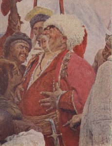 Detail aus dem Gemälde Die Antwort der Saporoger Kosaken an Sultan Mehmet IV., 1891