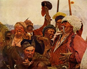 (Detail) der Saporoger Kosaken schreiben einen Brief an den türkischen Sultan