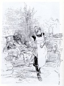Illustration für den Roman Der Tod des Iwan Iljitsch von Leo Tolstoi, 1896 von Ilya Efimovich Repin