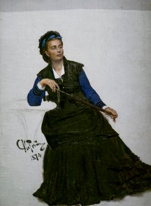 Dame spielt mit ihrem Regenschirm von Ilya Efimovich Repin