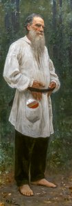 Leo Tolstoi barfuß von Ilya Efimovich Repin