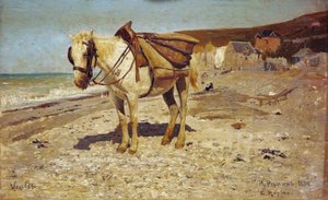 Pferd zum Steinefahren in Veules von Ilya Efimovich Repin