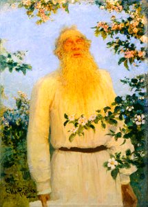 Porträt des Autors Leo N. Tolstoi von Ilya Efimovich Repin