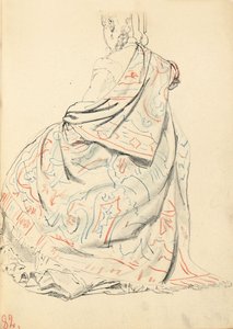 Studie für "Ein Pariser Café": Kleid einer sitzenden Frau von hinten, ca. 1872-1875