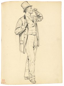 Studie für "Ein Pariser Café": Stehender Mann mit erhobenem Arm, ca. 1872-1875