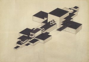 Entwurf für Supremolet Suprematist Flugzeug von Ilya Grigorevich Chashnik
