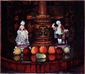 Stillleben mit Porzellanfiguren von Ilya Ivanovich Mashkov
