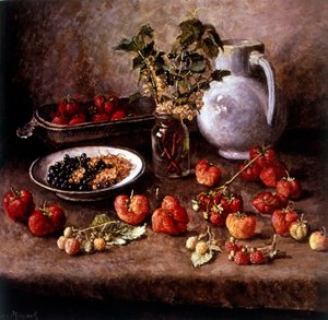 Stillleben mit Erdbeeren von Ilya Ivanovich Mashkov