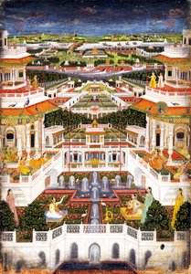 Ein Palastkomplex mit Haremgärten, um 1764-1765 von Indian Art