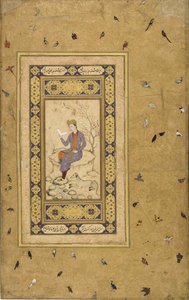 Junger Mann, der in einer Landschaft liest, ca. 1608-1610 von Indian Art.