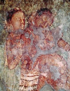 Ein fürstliches Paar, aus dem Inneren der Höhle 1 von Indian School