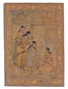 Die Toilette einer jungen Frau, 1675-1700 von Indian School