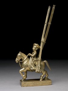 Ein berittener Krieger mit Raketenwerfern, indisch, um 1795 von Indian School