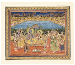 Ein Gemälde von Rama und Sita, Indien, Jaipur, ca. 1800