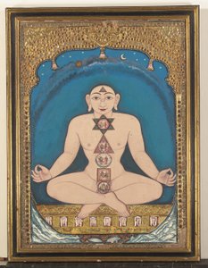 Ein Tafelgemälde eines Tirthankara von Indian School