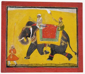Ein Raja reitet auf einem Elefanten, ca. 1690 von Indian School