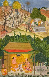 Ein Sommermonat, Folio aus einem Baramasa von Indian School