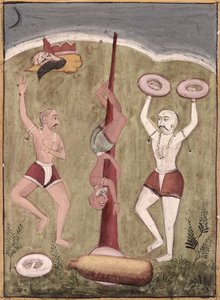 Akrobaten führen körperliche Kunststücke vor von Indian School