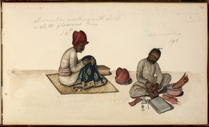 Schuhmacher und Sticker von Indian School