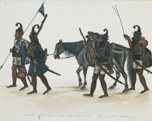 Akali-Sikhs auf dem Marsch, ca. 1850 von Indian School