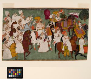 Akhi Singh reitet mit seinem Gefolge von Indian School