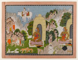 Arjunas Buße, Szene aus einer Mahabharata-Serie, ca. 1825-40 von Indian School