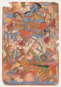 Arjunas Heldentat im Kampf, aus einer Mahabharata-Serie, ca. 1830-50