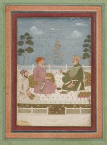 Audienzszene, abgelöstes Albumblatt mit Malerei, ca. 1750 von Indian School