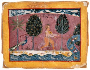 Balarama mit seinem Pflug am Jamna-Fluss, ca. 1590-1600 von Indian School