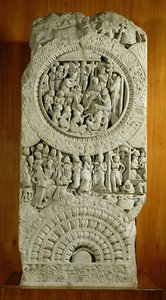 Schnitzerei, die eine Geschichte aus den Jatakas darstellt, Amaravati von Indian School