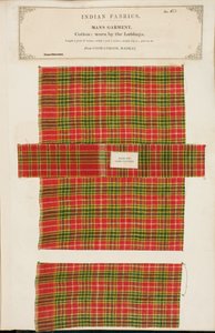 Baumwollprobe aus Coonathoor in Madras, aus The Collection of the Textile Manufacturers of India, von John Forbes Watson, veröffentlicht 1866 von Indian School