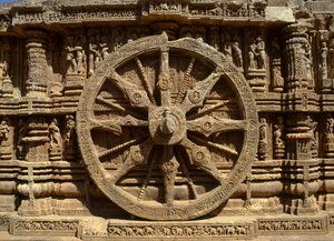 Detail des Rades des Streitwagens von Surya