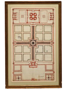 Früher schematischer Plan der Gärten des Taj Mahal, Agra, Nordindien, ca. 1805 von Indian School