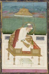 Kaiser Aurangzeb; Rückseite: kalligraphisches Panel, abgelöstes Albumblatt mit Malerei