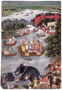Feierlichkeiten an einem Fluss von Indian School