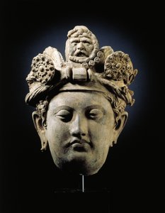 Kopf eines Bodhisattva aus Gandhara von Indian School