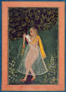 Hindufrau liest einen Liebesbrief unter einem Baum von Indian School