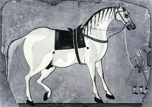 Pferd und Stallmeister des Kaiserlichen Stalls, ca. 1660 von Indian School