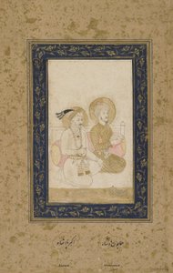 Humayun und Akbar, abgelöstes Albumblatt, ca. 1900