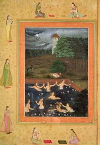 In. 07B.38r Acht Frauen baden, ca. 1650 (zugeschrieben Payag) von Indian School
