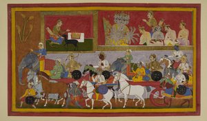 Indrajit bereitet Magie vor, um gegen Rāma zu kämpfen von Indian School