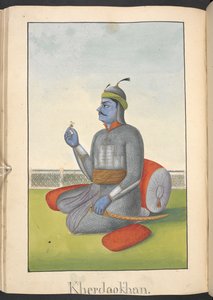 Khara und Dushana, Dämonenbrüder, die gegen Rama und Lakshmana kämpften, hier als ein Dämon verbunden